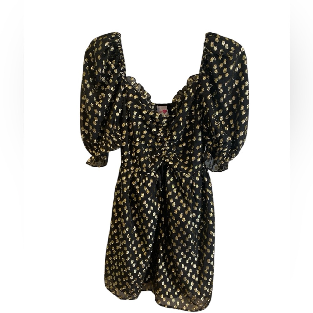 Buddy Love Black and Gold Textured Dress